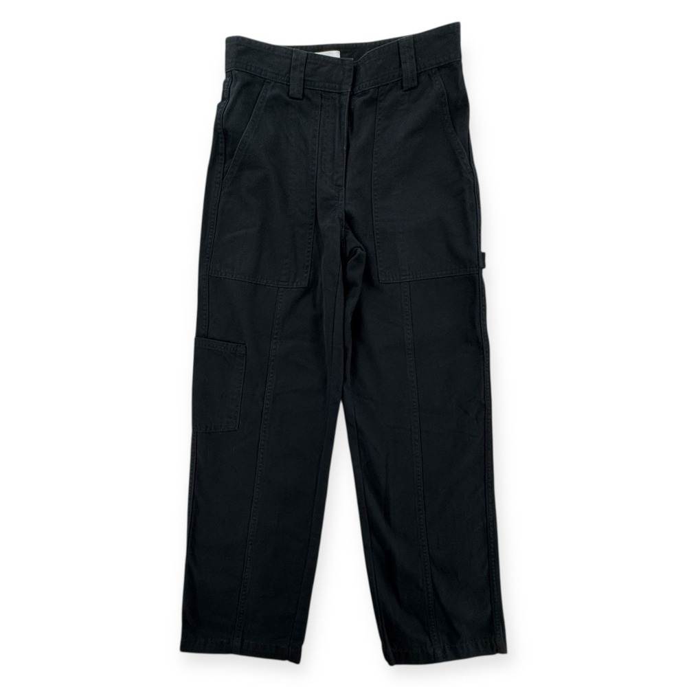 Aritzia Sunday Best Black Organic Cotton Cargo Utility Pants Womens 4 High Rise